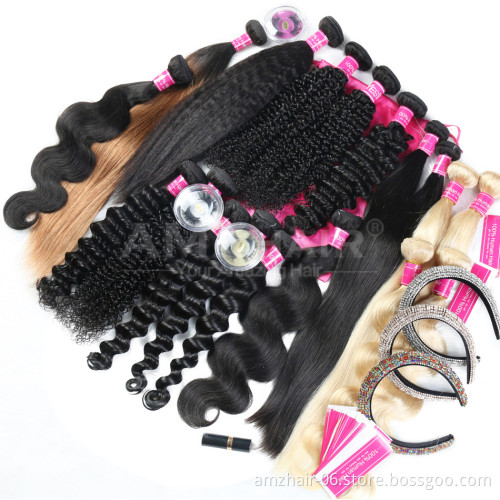 100% Original Indian Raw Virgin Hair Vendor Wholesale One Donor Cuticle Aligned Human Hair Weave Extensions 3 Days Fast Shipping